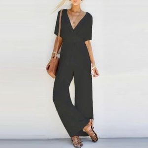 New Black Wide Leg Jumpsuit
